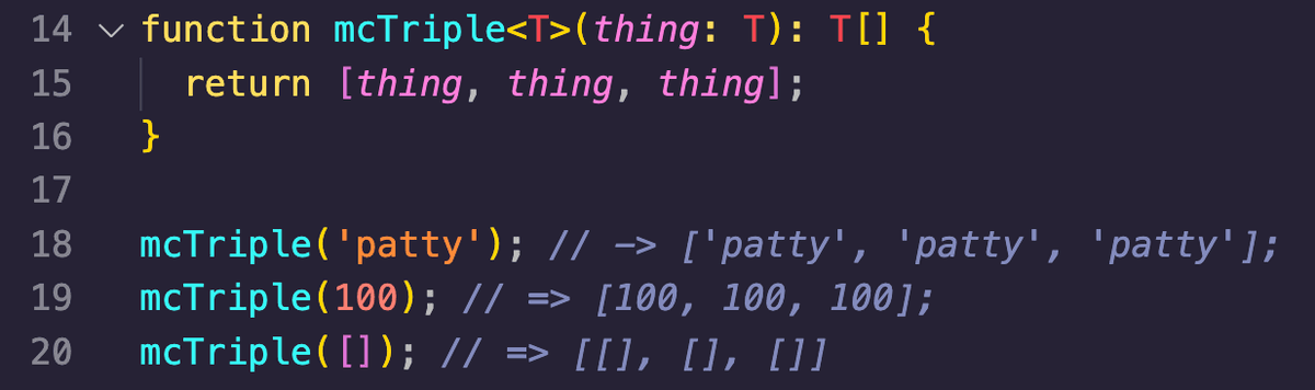 Function which takes a thing and returns an array of that thing, repeated 3 times